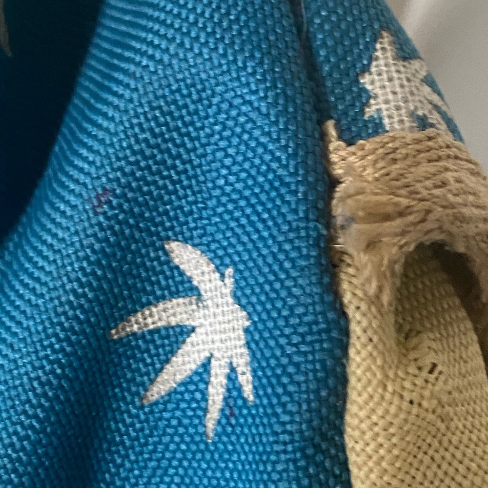 Teal Canvas Backpack With Patterned Front Pocket … - image 7